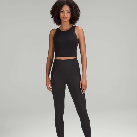 Everlux & Mesh High-Neck Bra & High-Rise Training Tight Leggings Black Set US 4 - Picture 1 of 4